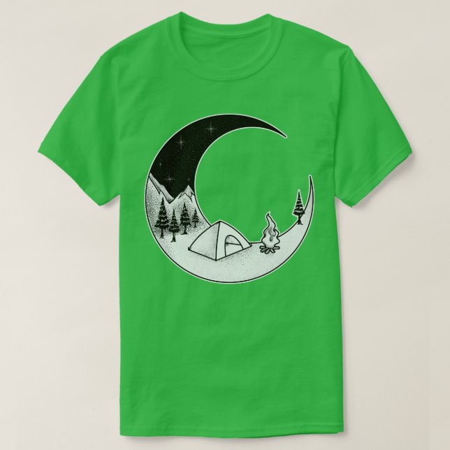 Camiseta Noite de acampamento ao ar livre do céu estrelado (Frente do Design)