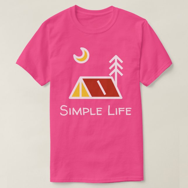Camiseta Noite de acampamento de vida simples (Frente do Design)
