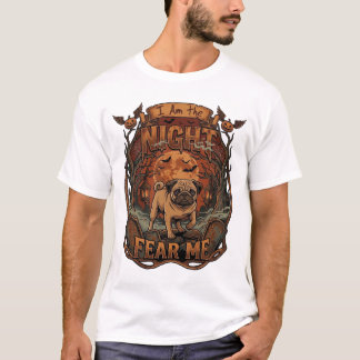 Camiseta Noite de Am Me Tem Pug Halloween Lua