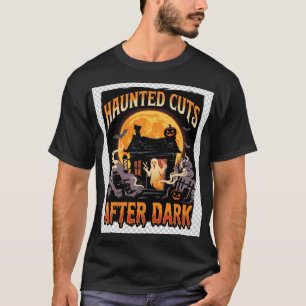Camiseta Noite de Barbeiro Assombrado de Halloween