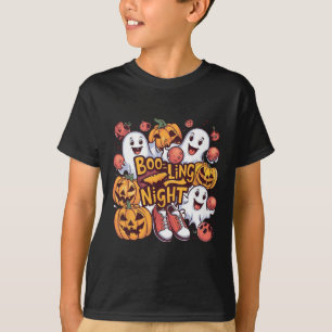 Camiseta Noite de Boo-ling - Gráfico Engraçado de Halloween