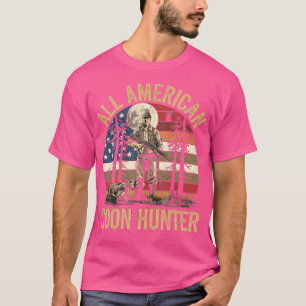 Camiseta Noite de Caça ao Guaxinim Patriótica Para Caçadore