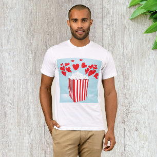 Camiseta Noite de Cinema com Pipoca e Corações