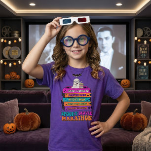Camiseta Noite de Cinema de Halloween Retro com Fantasma Co