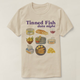 Camiseta Noite de Data de Peixe Enlatado Bebê, Peixe Enlata