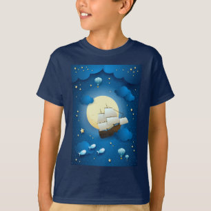Camiseta Noite de fantasia com navio voador