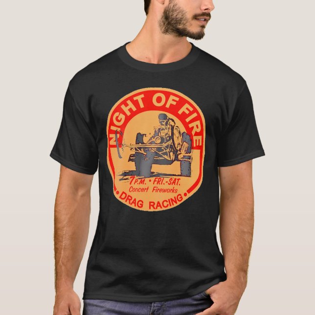 Camiseta Noite De Fogo Da Corrida De Arrasto (Frente)