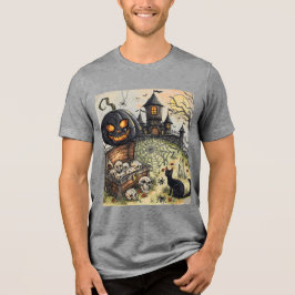 Camiseta Noite de Halloween: A Abóbora Preta Assustadora Gu