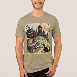 Camiseta Noite de Halloween: A Abóbora Preta Assustadora Gu