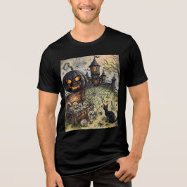 Camiseta Noite de Halloween: A Abóbora Preta Assustadora Gu
