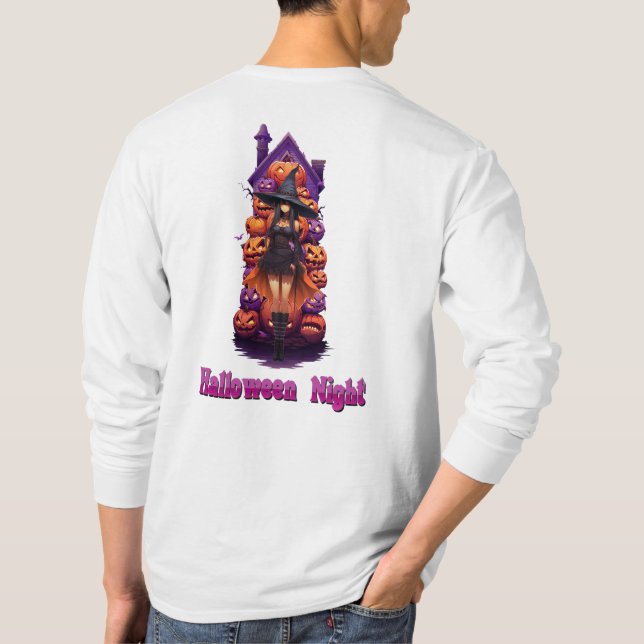 Camiseta Noite de Halloween (Abóbora) (Verso)