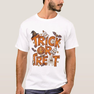 Camiseta Noite de Halloween Doce ou Travessura