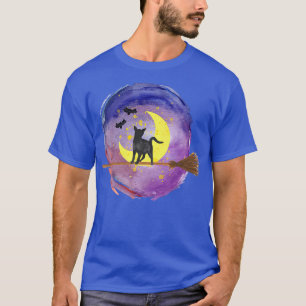 Camiseta Noite de Halloween Noite de Gato Negra Testemunha