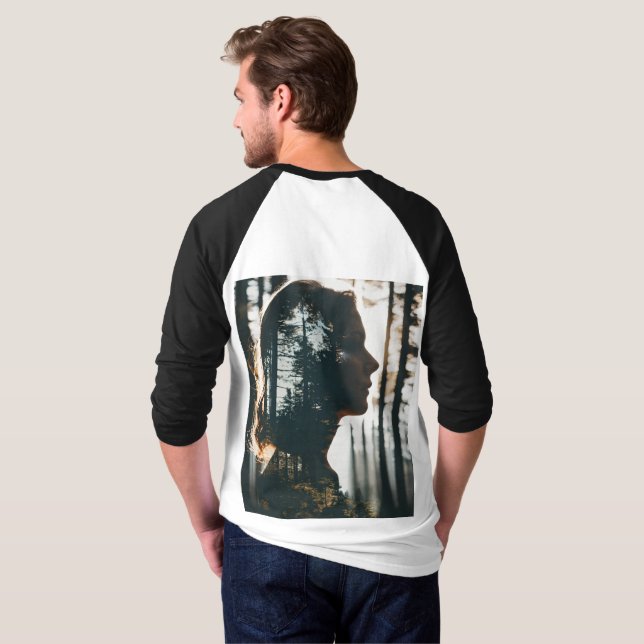 Camiseta Noite de Lua Natural (Parte Traseira Completa)