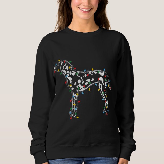 Camiseta Noite de Natal Cachorro Dalmaciano Lover Ugly Swea (Frente)