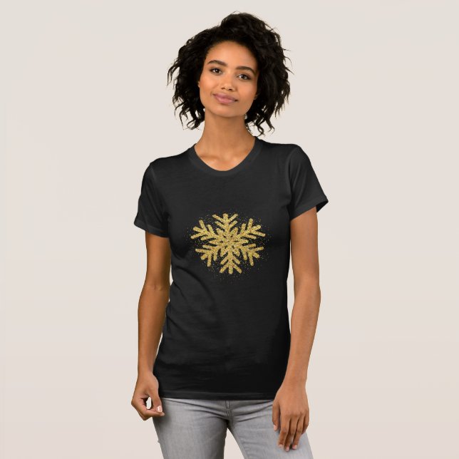 Camiseta Noite de Natal decorativo Floco de neve (Frente Completa)