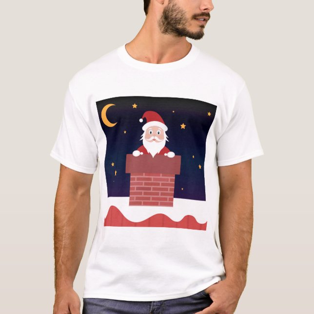 Camiseta Noite de Natal na Chaminé (Frente)
