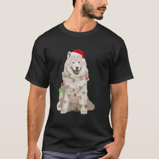 Camiseta Noite de Natal Samoia Cachorro Natal Lover Santa H