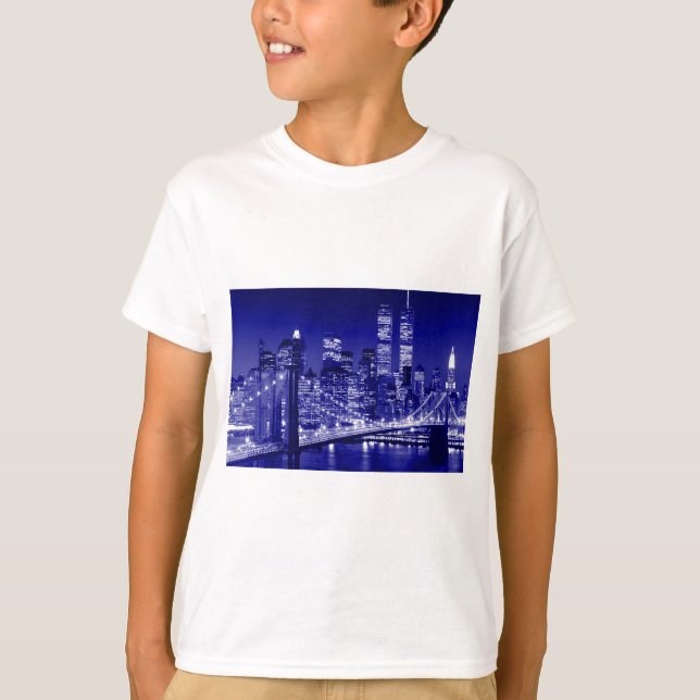Camiseta Noite de Nova Iorque Azul (Frente)