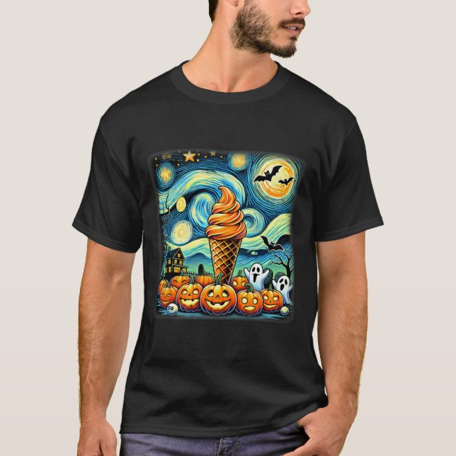 Camiseta Noite de Sorvete Cone Halloween (Frente)