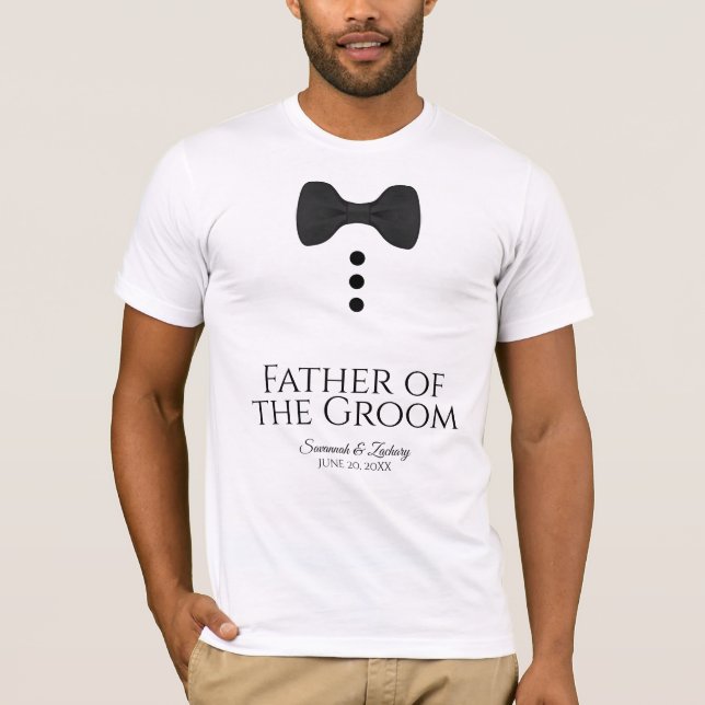 Camiseta Noite de ternô de Casamento de Tie Negra (Frente)