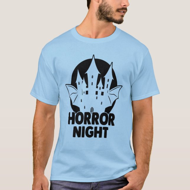 Camiseta Noite de Terror Casa Assustadora Morcego Halloween (Frente)