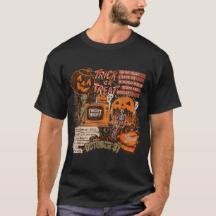 Camiseta Noite de Terror Halloween Esqueletos Alienígenas A