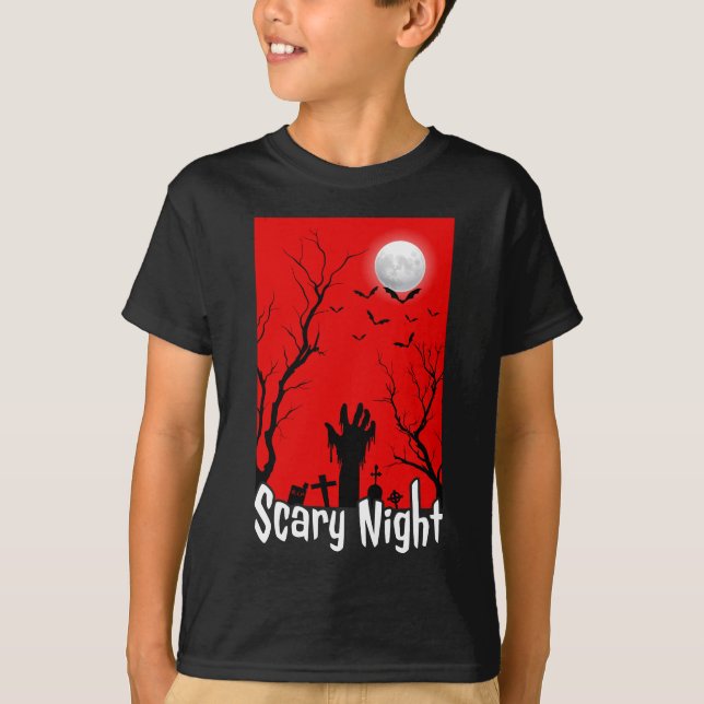 Camiseta Noite de Zombie assustadora (Frente)