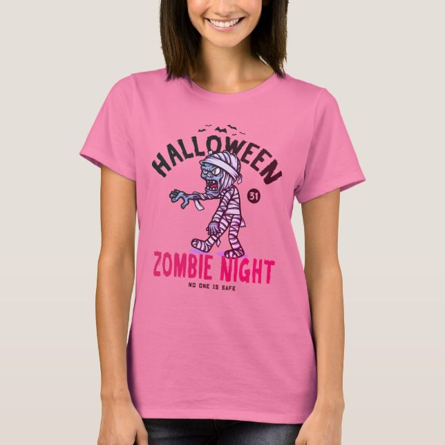 Camiseta Noite de Zombie do Halloween (Frente)