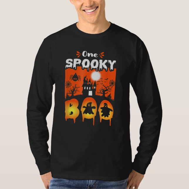 Camiseta Noite do Castelo Assombrado de Halloween Assustado (Frente)