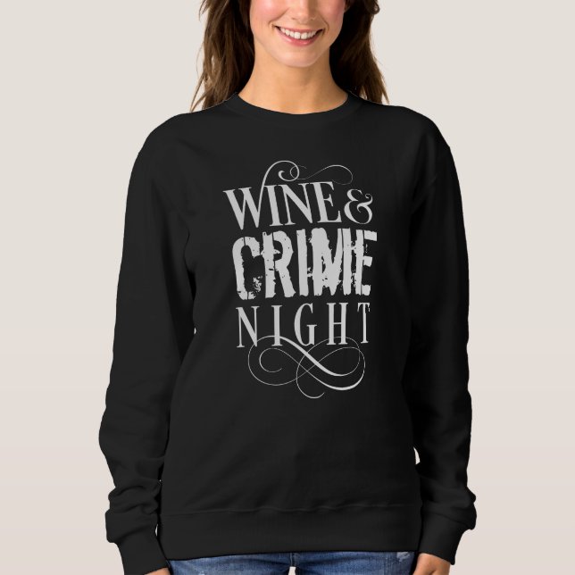 Camiseta Noite do Vinho e Crime - crime engraçado (Frente)