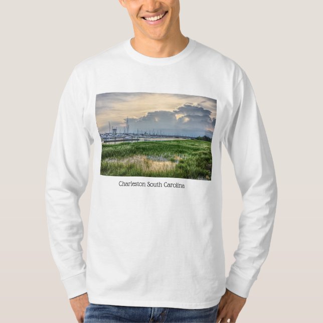 Camiseta Noite Em Charleston Harbor (Frente)