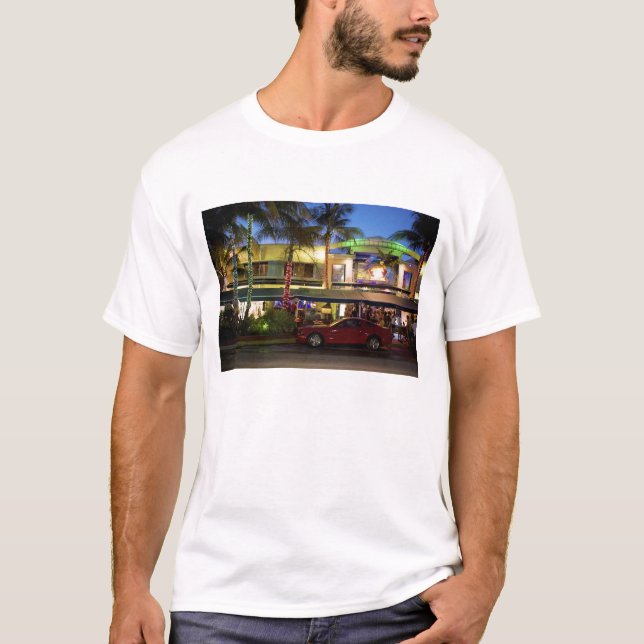 Camiseta Noite em Ocean Drive, South Beach, Miami (Frente)