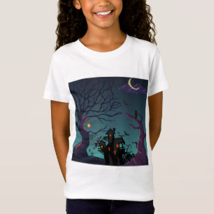 Camiseta Noite escura Halloween casa assombrada