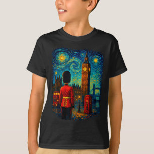 Camiseta Noite Estrelada Caixa de Telefone Vermelha Londres