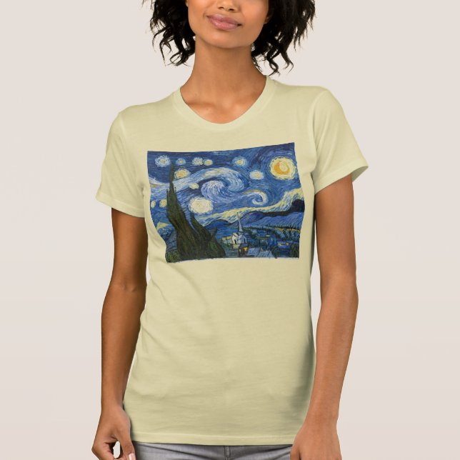 Camiseta Noite Estrelada de Vincent Van Gogh (Frente)