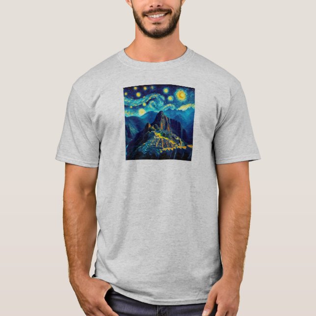 Camiseta Noite Estrelada Machu Picchu Peru (Frente)