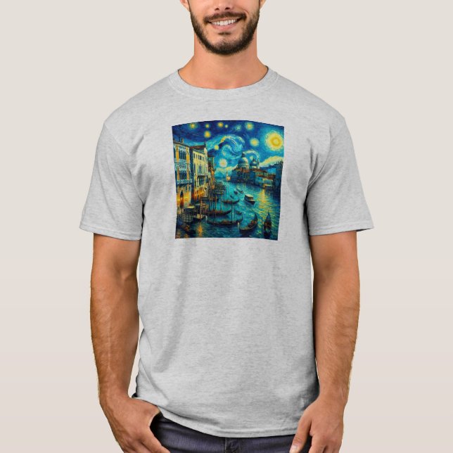 Camiseta Noite Estrelada Veneza Itália (Frente)