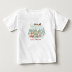 Camiseta Noite Mágica de Natal na Floresta de Inverno