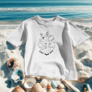 Camiseta Noite Negra e Branca do Dia das Bruxas