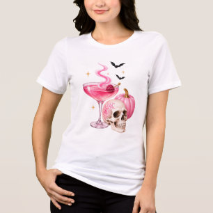 Camiseta Noite Rosa de Halloween das Meninas Festa de Coc