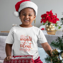 Camiseta Noite Silenciosa de Natal Engraçado e Bonita