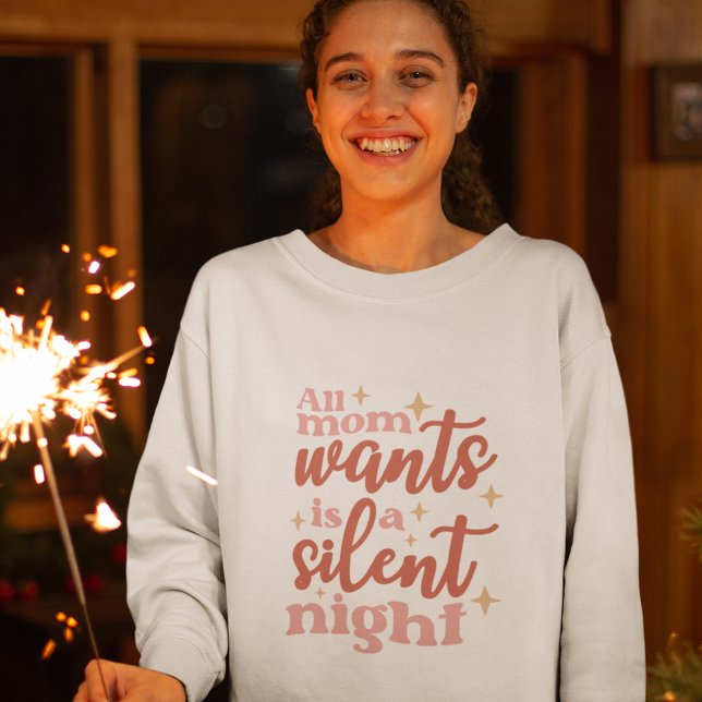 Camiseta Noite Silenciosa e Engraçada Festa de Natal Mãe (Criador carregado)
