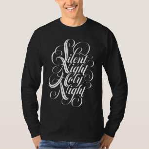 Camiseta Noite Silenciosa Noite Santa Caligrafia Cristã