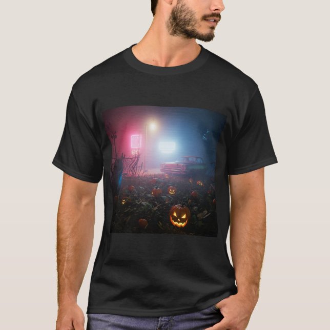 Camiseta Noite sinistra de Halloween (Frente)
