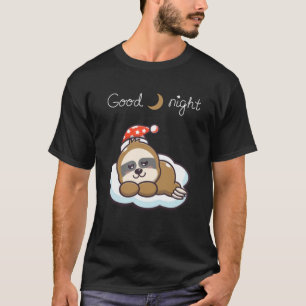 Camiseta noite sonhando com a preguiça-bebê