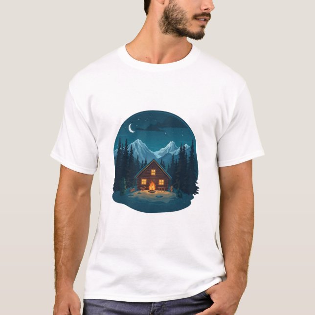 Camiseta Noite Tranquila nas Montanhas  (Frente)