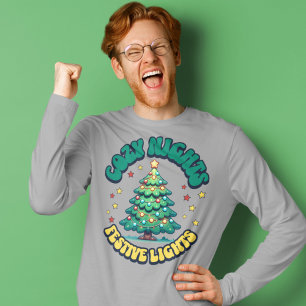 Camiseta Noites Aconchegantes, Luzes Festivas Árvore de Nat