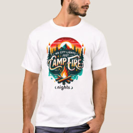 Camiseta Noites ao redor da fogueira sem luzes da cidade