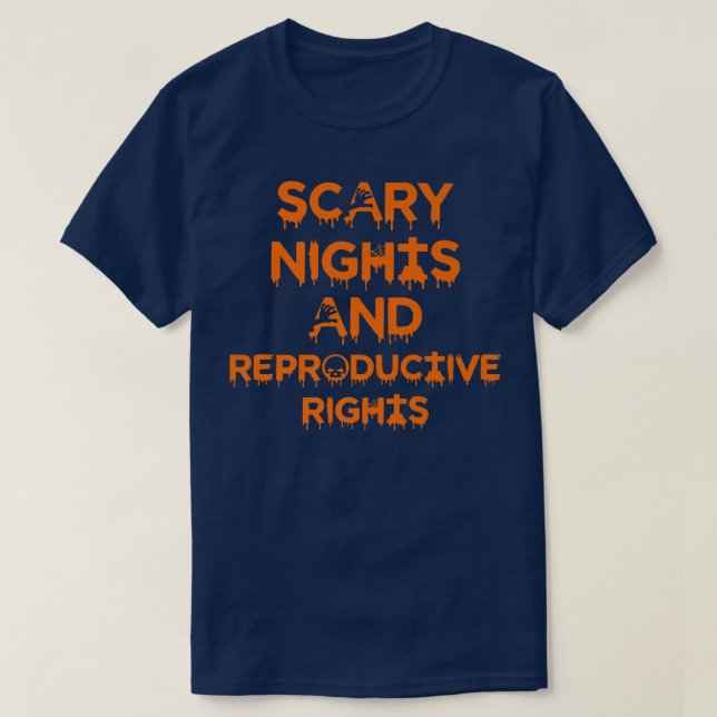 Camiseta Noites Assustadoras E Direitos Reprodutivos Hallow (Frente do Design)